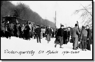 Vintersporttåg till Mahult på 1930-talet